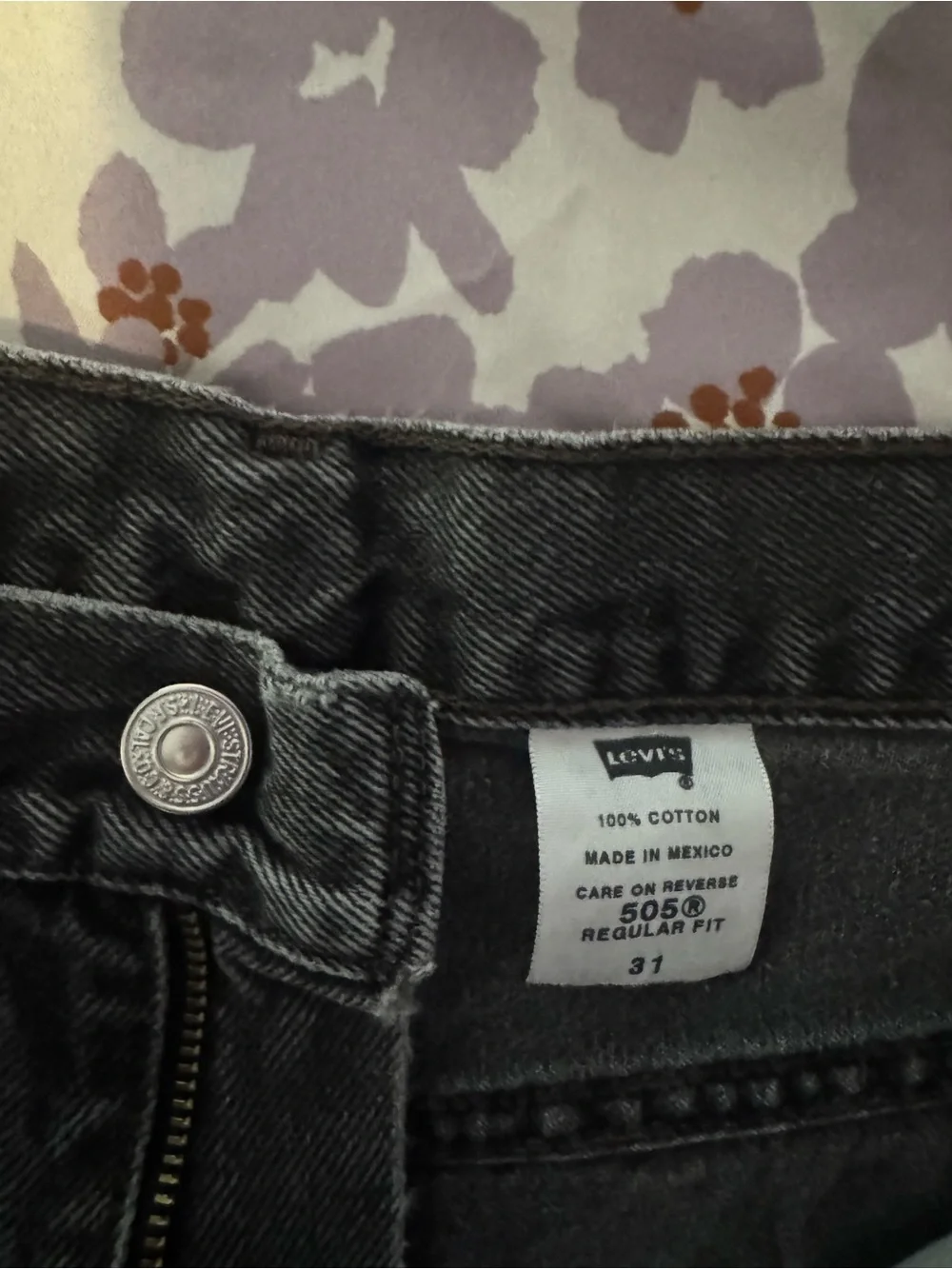 Levi's Black Washed Denim Shorts